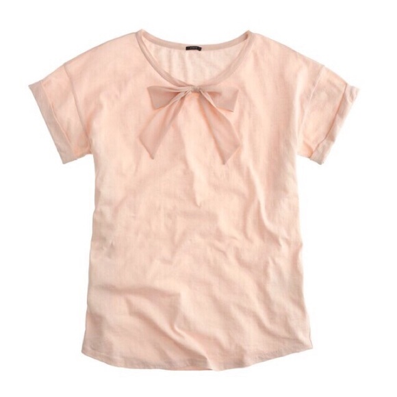J. Crew Cuffed Bow Sleeve Tee - Picture 2 of 5